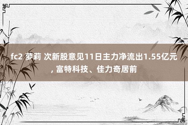 fc2 萝莉 次新股意见11日主力净流出1.55亿元， 富特科技、佳力奇居前