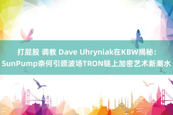 打屁股 调教 Dave Uhryniak在KBW揭秘：SunPump奈何引颈波场TRON链上加密艺术新潮水