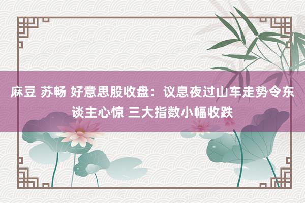 麻豆 苏畅 好意思股收盘：议息夜过山车走势令东谈主心惊 三大指数小幅收跌