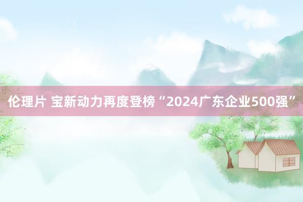 伦理片 宝新动力再度登榜“2024广东企业500强”