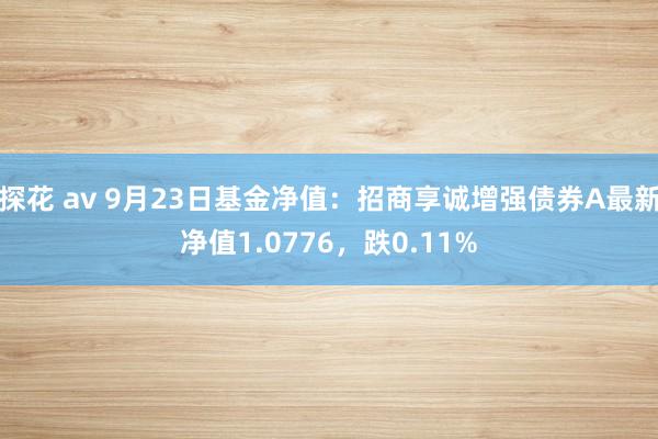 探花 av 9月23日基金净值：招商享诚增强债券A最新净值1.0776，跌0.11%