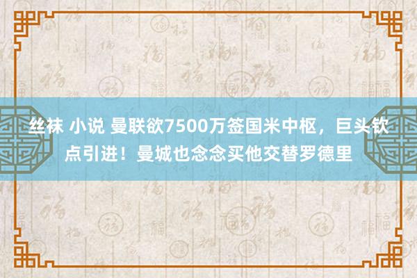 丝袜 小说 曼联欲7500万签国米中枢，巨头钦点引进！曼城也念念买他交替罗德里