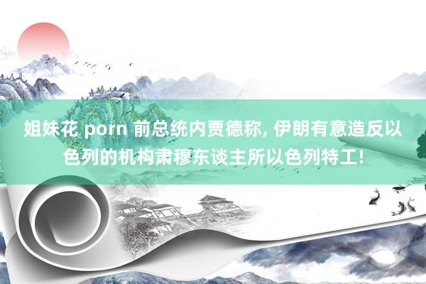 姐妹花 porn 前总统内贾德称， 伊朗有意造反以色列的机构肃穆东谈主所以色列特工!