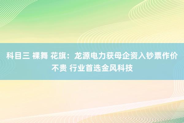 科目三 裸舞 花旗：龙源电力获母企资入钞票作价不贵 行业首选金风科技