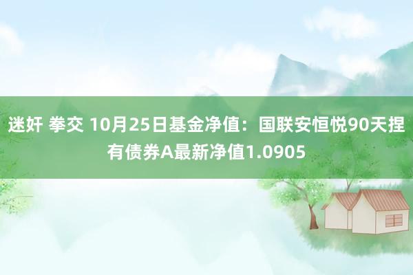 迷奸 拳交 10月25日基金净值：国联安恒悦90天捏有债券A最新净值1.0905