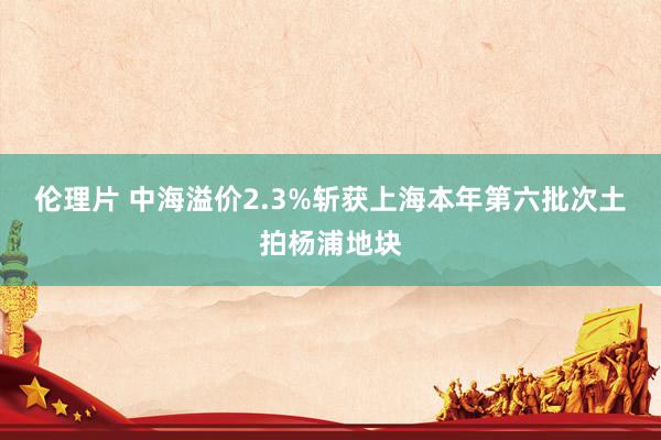 伦理片 中海溢价2.3%斩获上海本年第六批次土拍杨浦地块