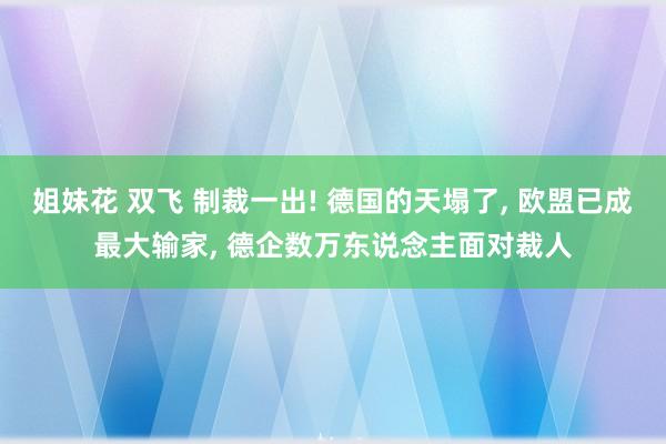 姐妹花 双飞 制裁一出! 德国的天塌了， 欧盟已成最大输家， 德企数万东说念主面对裁人