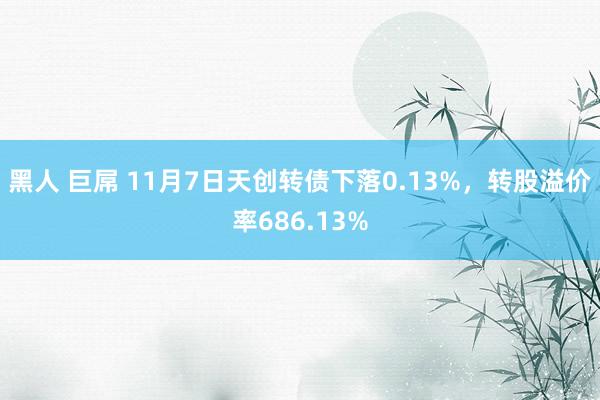 黑人 巨屌 11月7日天创转债下落0.13%，转股溢价率686.13%