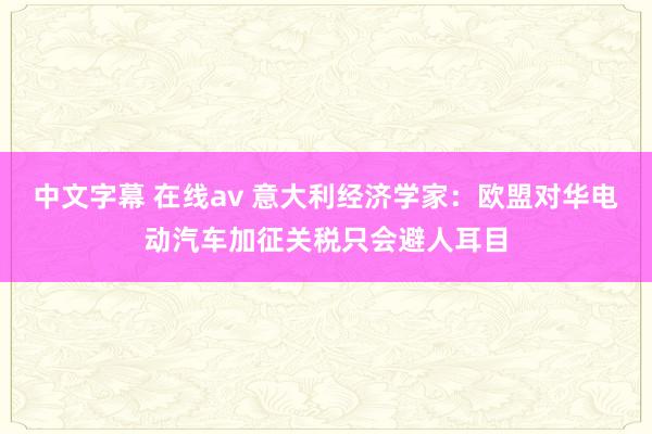 中文字幕 在线av 意大利经济学家：欧盟对华电动汽车加征关税只会避人耳目