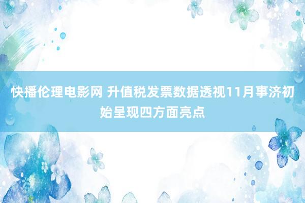 快播伦理电影网 升值税发票数据透视11月事济初始呈现四方面亮点