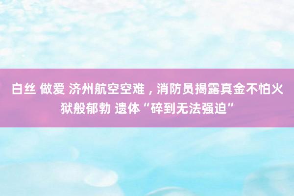 白丝 做爱 济州航空空难 ， 消防员揭露真金不怕火狱般郁勃 遗体“碎到无法强迫”